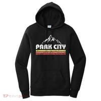 Retro Park City Utah Mountain Faded Bars Ski Sports Women's Hoodie thumb 0