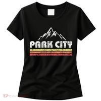 Retro Park City Utah Mountain Faded Bars Ski Sports Women's T-Shirt thumb 0