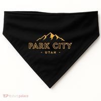 Retro Park City Utah Souvenir Mountain Hiking USA-Made Doggie Bandana thumb 0