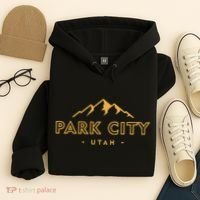 Retro Park City Utah Souvenir Mountain Hiking Hoodie thumb 4