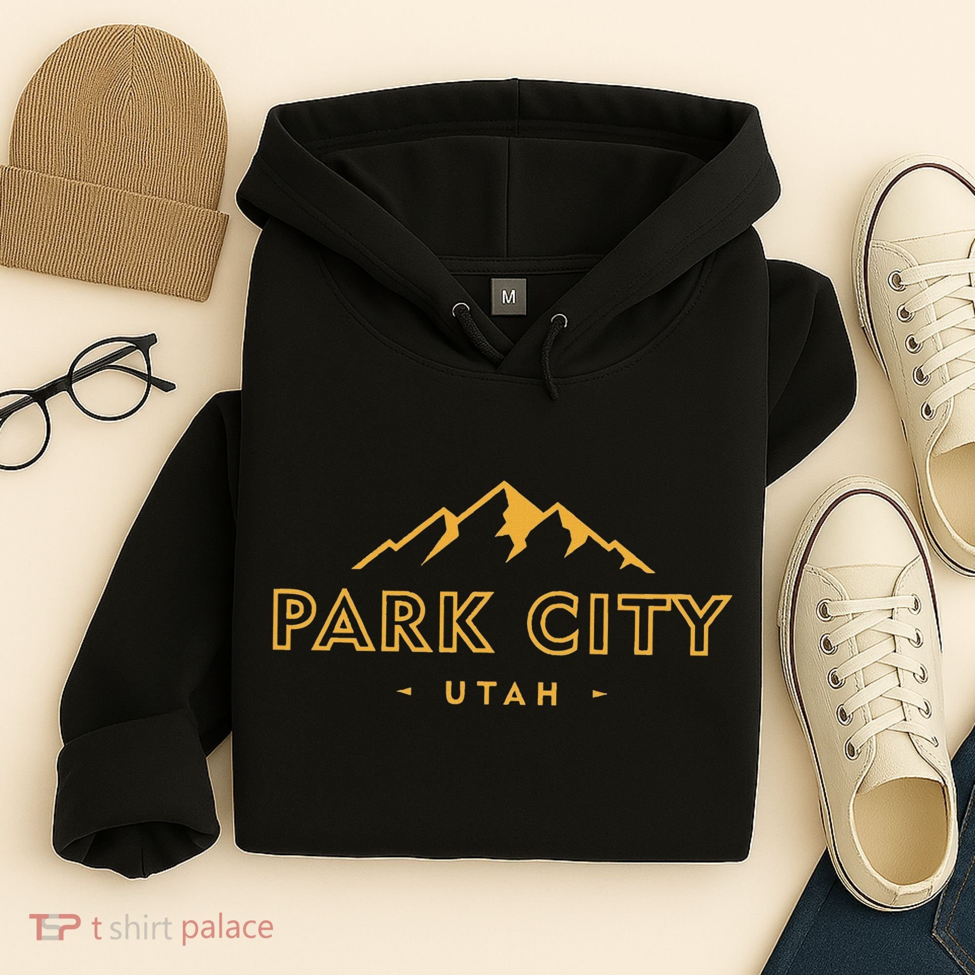Retro Park City Utah Souvenir Mountain Hiking Hoodie