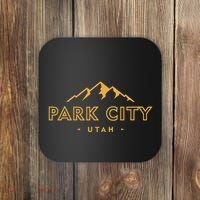 Retro Park City Utah Souvenir Mountain Hiking Coaster thumb 0