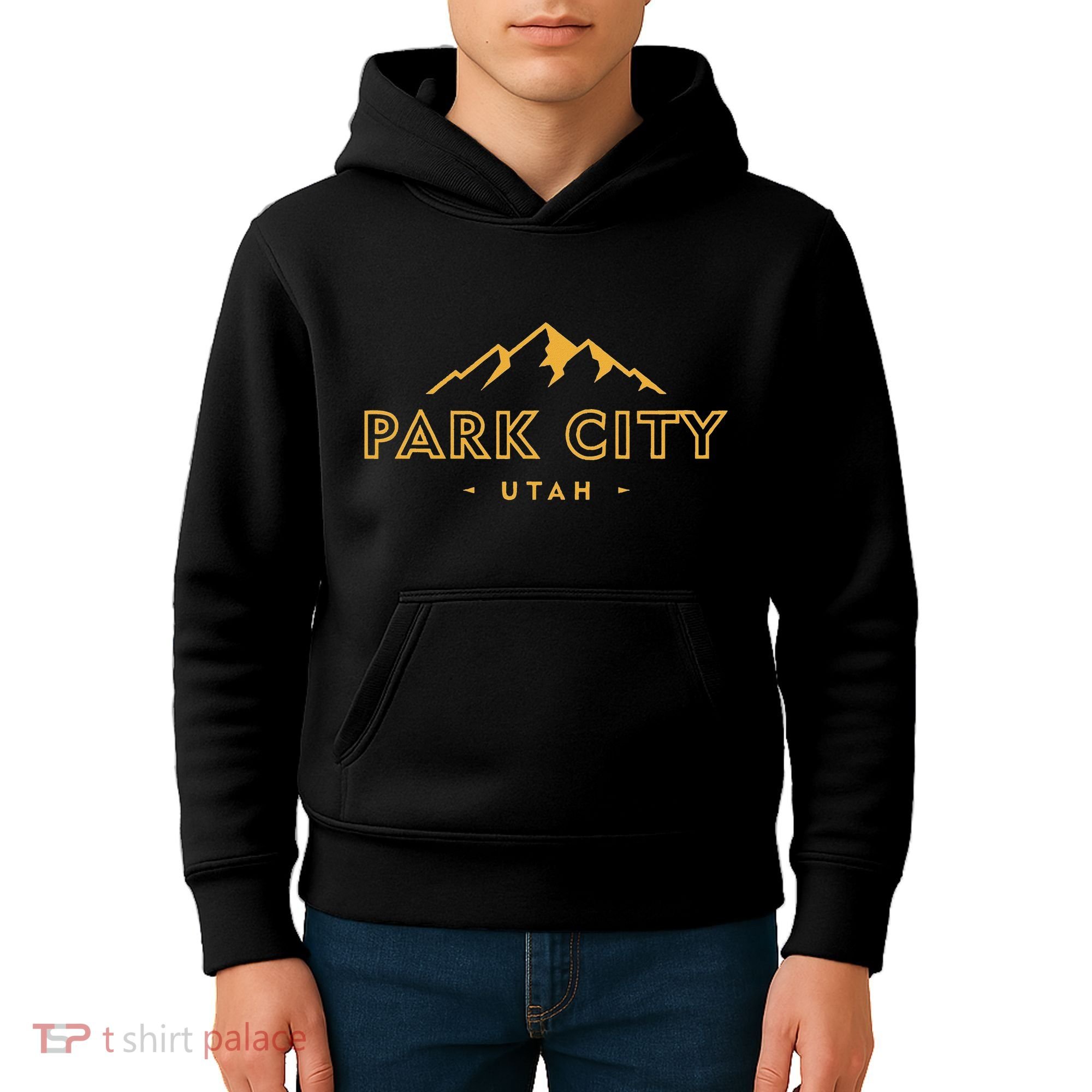 Retro Park City Utah Souvenir Mountain Hiking Kids Hoodie