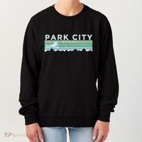 Retro Park City Utah Distressed Skiing Women's Sweatshirt thumb 0
