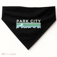 Retro Park City Utah Distressed Skiing USA-Made Doggie Bandana thumb 0