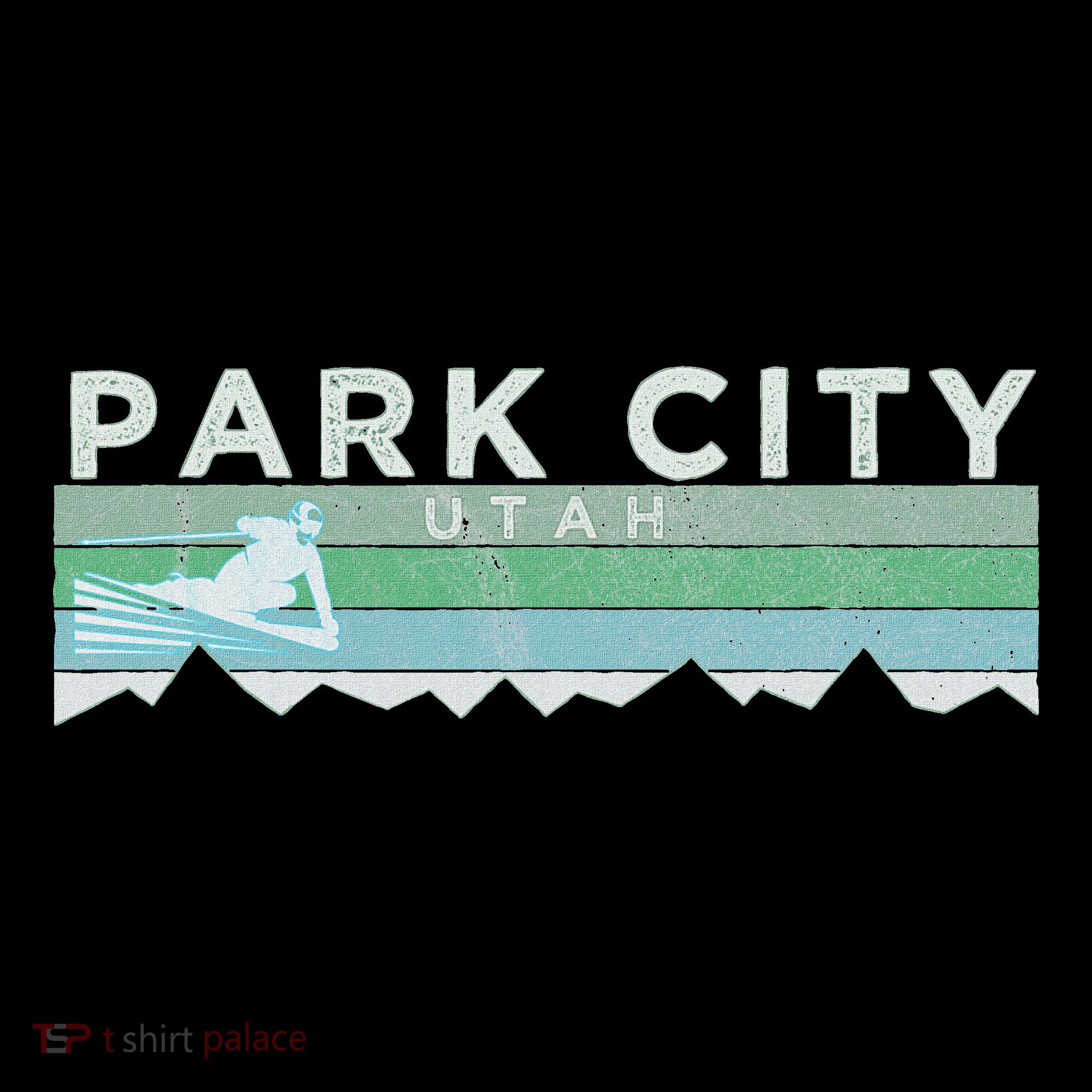 Retro Park City Utah Distressed Skiing USA-Made Doggie Bandana