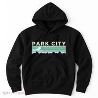 Retro Park City Utah Distressed Skiing Hoodie thumb 0