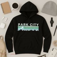 Retro Park City Utah Distressed Skiing Hoodie thumb 3