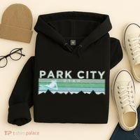 Retro Park City Utah Distressed Skiing Hoodie thumb 4