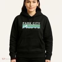 Retro Park City Utah Distressed Skiing Hoodie thumb 5