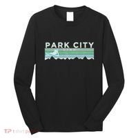 Retro Park City Utah Distressed Skiing Long Sleeve Shirt thumb 0