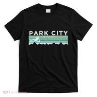 Retro Park City Utah Distressed Skiing T-Shirt thumb 0