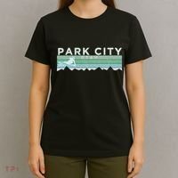 Retro Park City Utah Distressed Skiing T-Shirt thumb 4