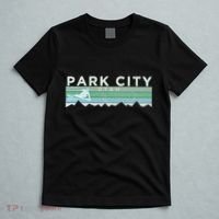 Retro Park City Utah Distressed Skiing T-Shirt thumb 5