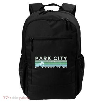 Retro Park City Utah Distressed Skiing Backpack