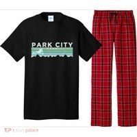 Retro Park City Utah Distressed Skiing Pajama Set thumb 0