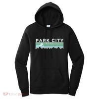 Retro Park City Utah Distressed Skiing Women's Hoodie thumb 0
