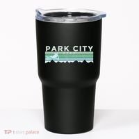 Retro Park City Utah Distressed Skiing Tumbler thumb 0