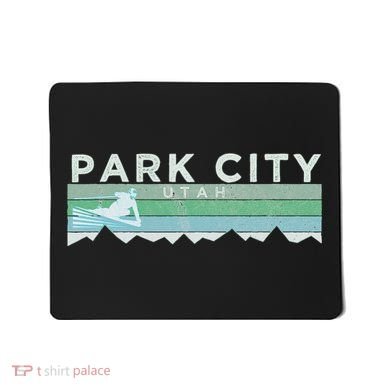 Retro Park City Utah Distressed Skiing Mousepad