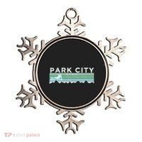 Retro Park City Utah Distressed Skiing Ornament thumb 0