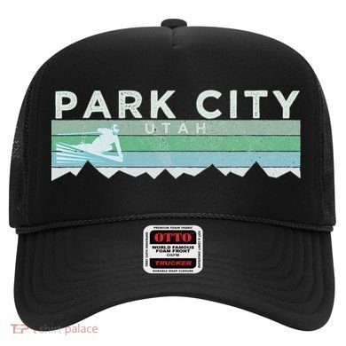 Retro Park City Utah Distressed Skiing Hat