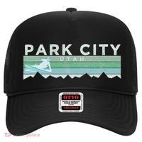 Retro Park City Utah Distressed Skiing Hat thumb 0