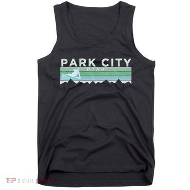 Retro Park City Utah Distressed Skiing Tank Top