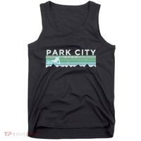 Retro Park City Utah Distressed Skiing Tank Top thumb 0