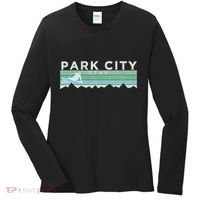 Retro Park City Utah Distressed Skiing Women's Long Sleeve Shirt thumb 0