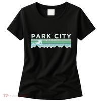 Retro Park City Utah Distressed Skiing Women's T-Shirt thumb 0