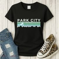 Retro Park City Utah Distressed Skiing Women's T-Shirt thumb 3