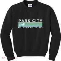 Retro Park City Utah Distressed Skiing Kids Sweatshirt thumb 0