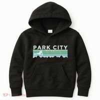 Retro Park City Utah Distressed Skiing Kids Hoodie thumb 0