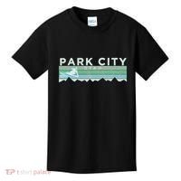 Retro Park City Utah Distressed Skiing Kids T-Shirt thumb 0