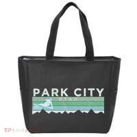 Retro Park City Utah Distressed Skiing Tote Bag thumb 0