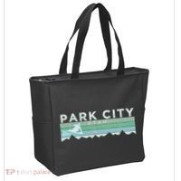 Retro Park City Utah Distressed Skiing Tote Bag thumb 2