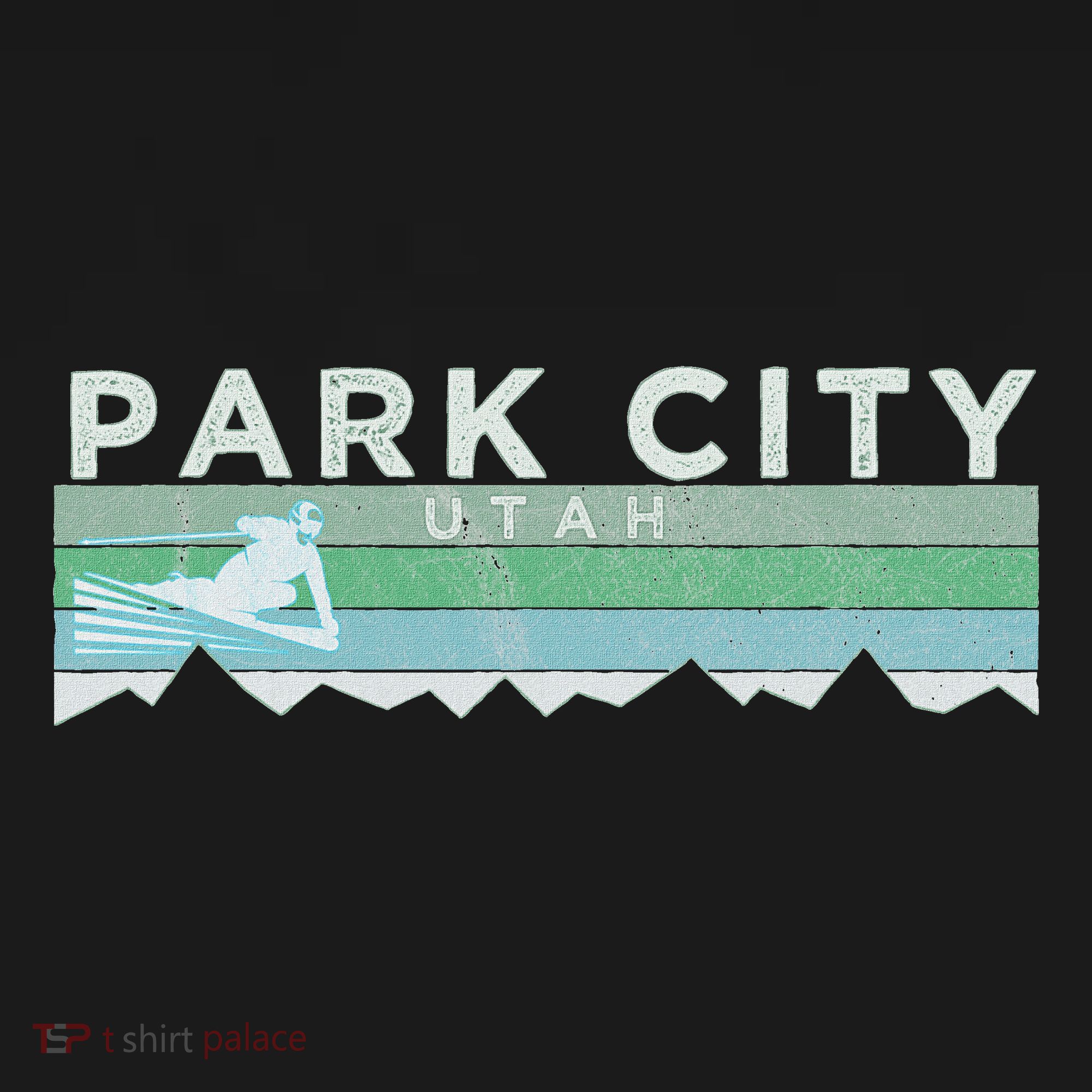 Retro Park City Utah Distressed Skiing Tote Bag