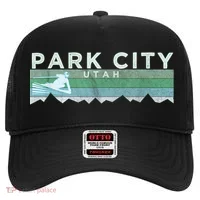 Retro Park City, Utah Distressed Skiing Hat thumb 0