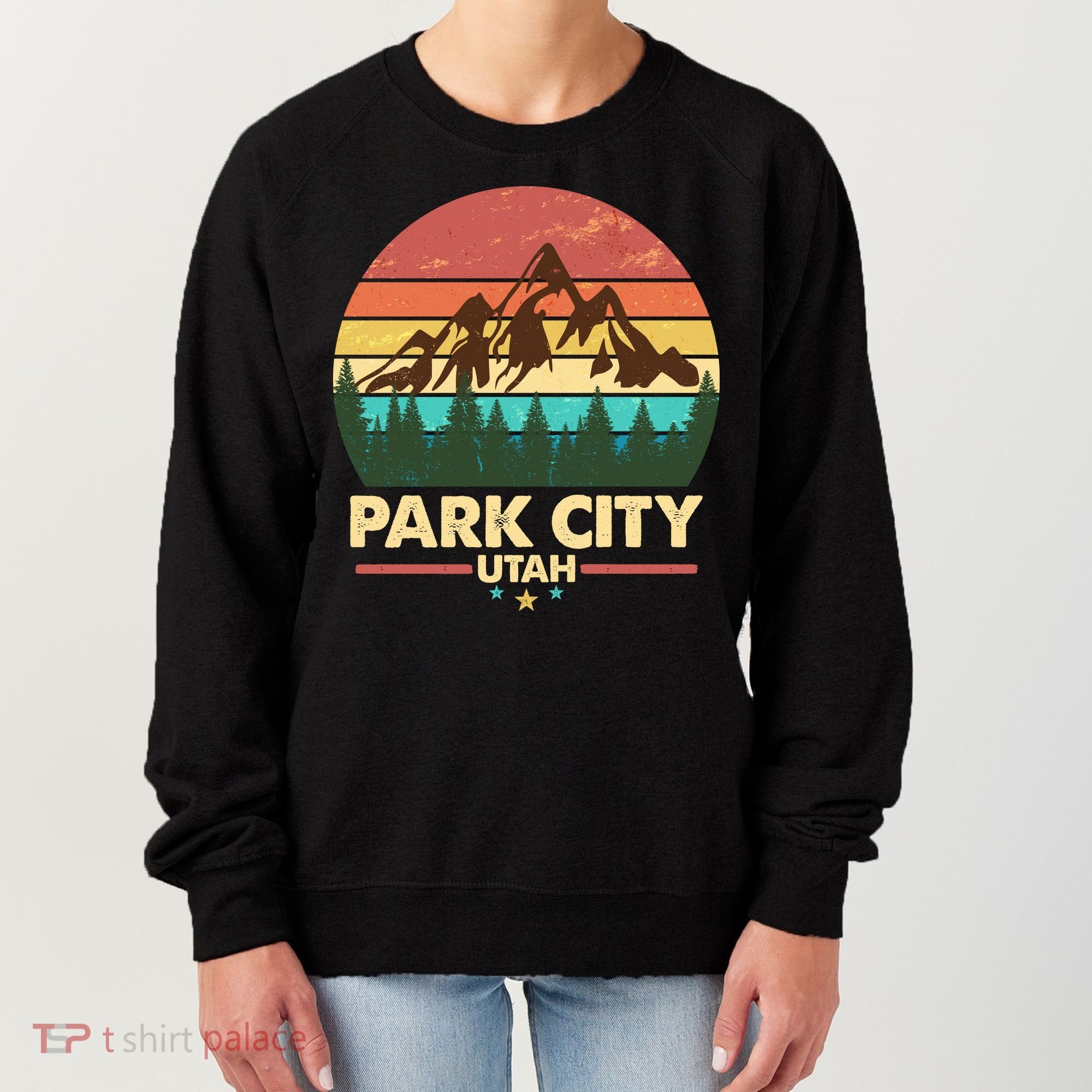 Retro Park City Utah Mountain Women's Sweatshirt