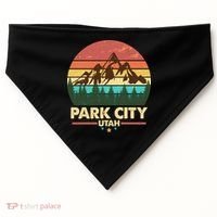 Retro Park City Utah Mountain USA-Made Doggie Bandana thumb 0
