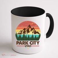 Retro Park City Utah Mountain Coffee Mug thumb 1