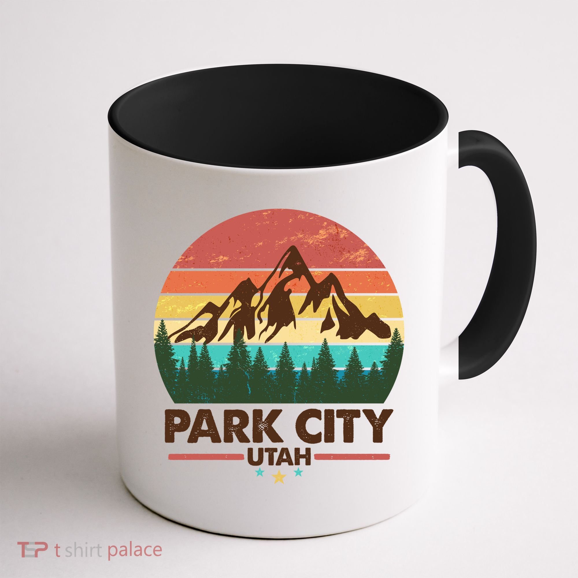 Retro Park City Utah Mountain Coffee Mug