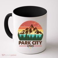 Retro Park City Utah Mountain Coffee Mug thumb 0