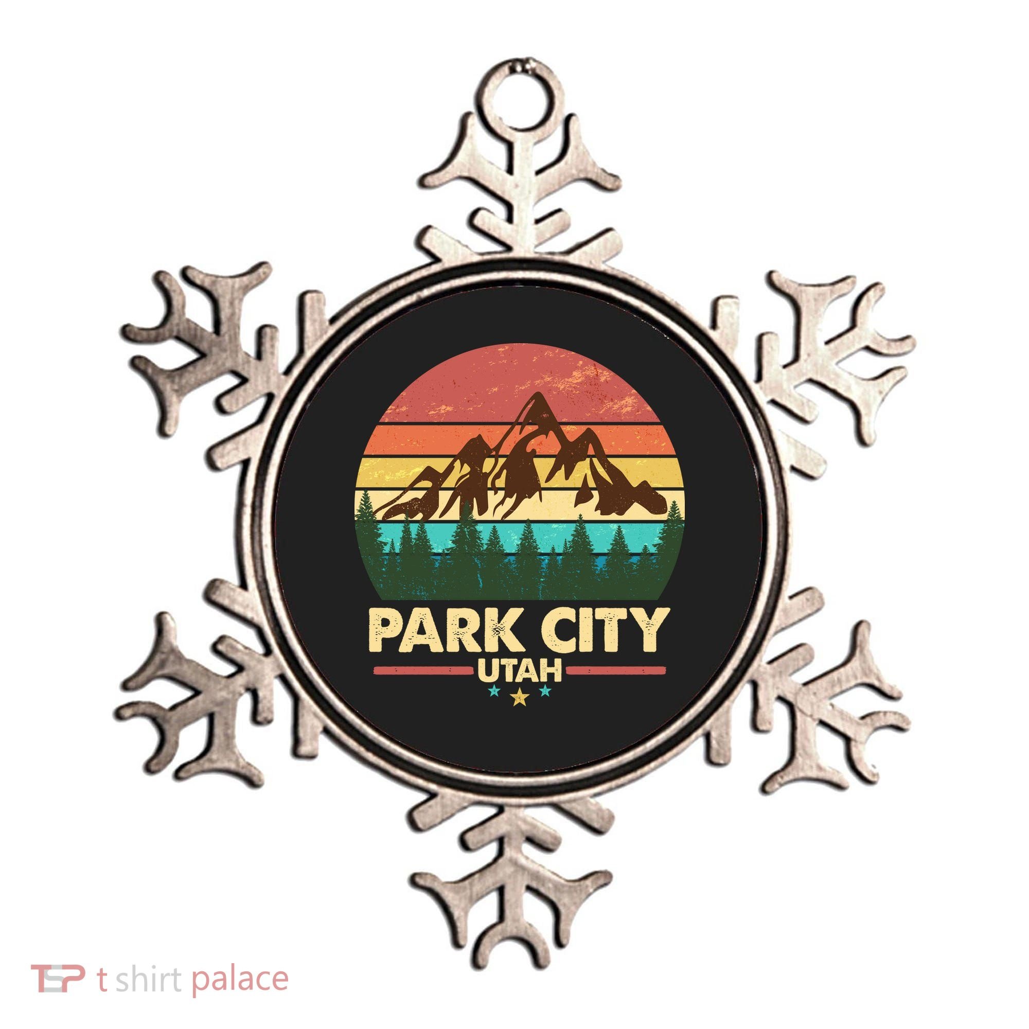 Retro Park City Utah Mountain Ornament