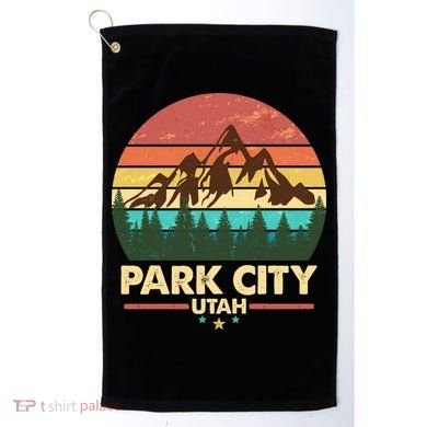 Retro Park City Utah Mountain Golf Towel
