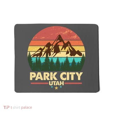 Retro Park City Utah Mountain Mousepad