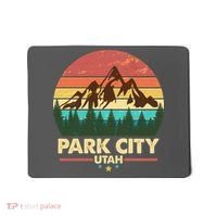Retro Park City Utah Mountain Mousepad thumb 0
