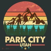 Retro Park City Utah Mountain Baby Bodysuit thumb 2