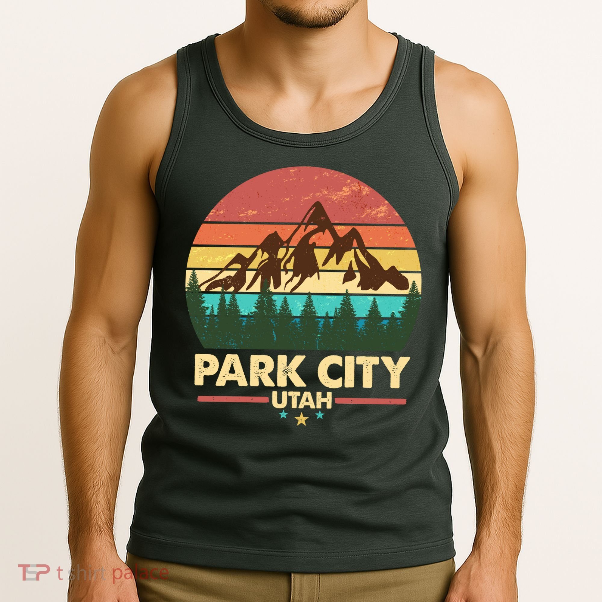 Retro Park City Utah Mountain Tank Top