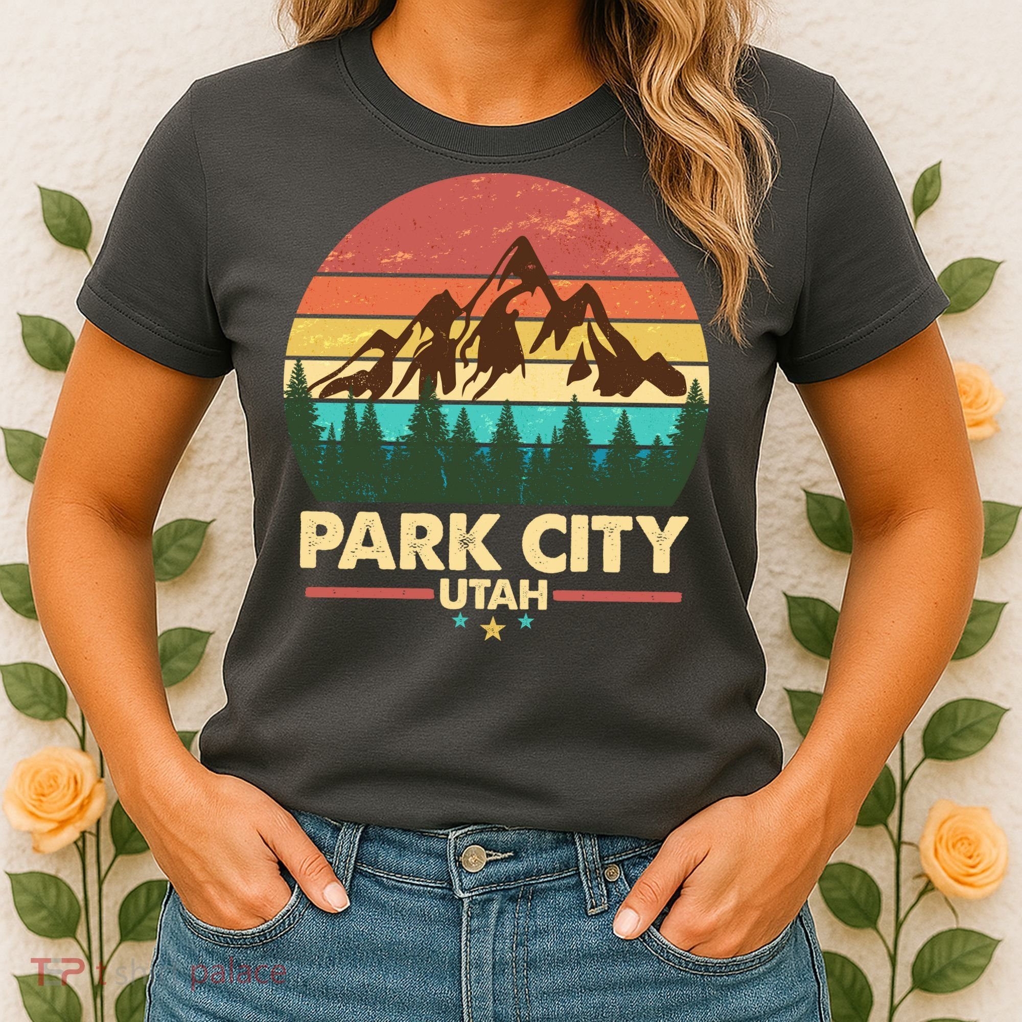 Retro Park City Utah Mountain Women's T-Shirt